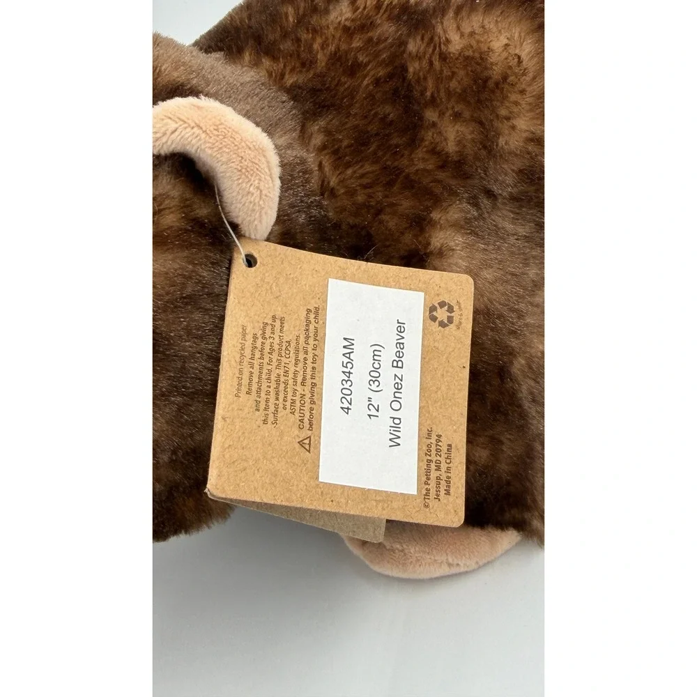 The Petting Zoo Wild Onez Beaver Plush 12